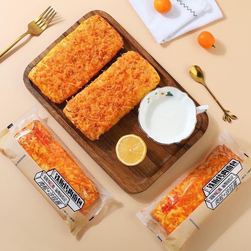 Bánh Mì Sốt Bơ Ruốc Thơm Ngon Hấp Dẫn, Bánh Mì Chà Bông Ruốc Lucky Vị Mặn