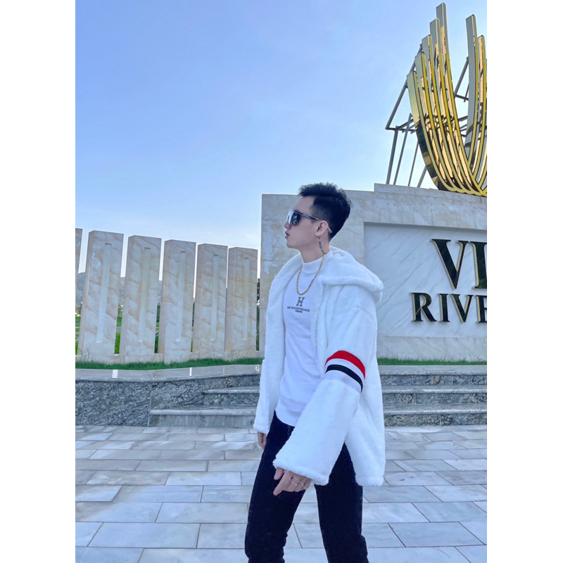 Áo khoác lông mượt vạch thome 2 ống tay new cực hot nam nữ dành cho mùa đông năm nay