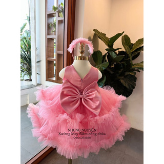 Váy CC Măng xù Đầm Công Chúa Cho Bé Gái Cao Cấp tặng Kèm Cài Đầu Cute