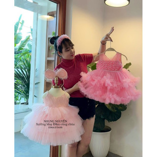Váy CC Măng xù Đầm Công Chúa Cho Bé Gái Cao Cấp tặng Kèm Cài Đầu Cute
