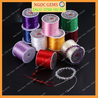 Chun xâu vòng đủ màu sắc, chỉ tơ, chỉ, chỉ chun co giãn, loại siêu bền, cuộn dài 60m