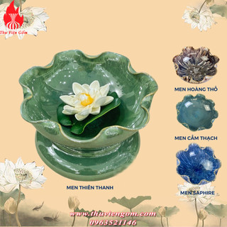 Bát sen thả hoa tắm phật - bát minh đường tụ thuỷ - bát sen gốm sứ bát tràng