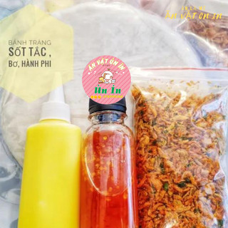 Bánh tráng phơi sương muối tôm hành phi - bơ béo kèm sốt tắc 250g bánh trắng