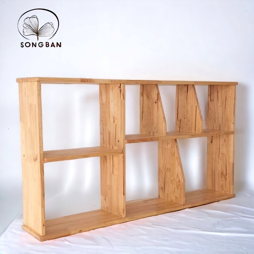 Kệ Gỗ Cao Su 1m/1m2, Kệ Trang Trí, Kệ Sách, Kệ Sắp Xếp Đồ Dùng - Hàng VN Xuất Khẩu
