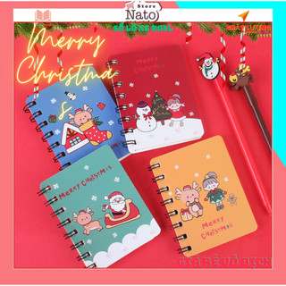 Sổ Tây NOEL Lò Xo Mini Cute Bìa Mềm Ghi Chép Nhỏ Dễ Thương Cho Bé Học Sinh_Quà Tặng Noel Cho Bé