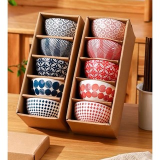 Set 5 chén cơm, set 5 bát cơm, bát cơm, chén cơm, set quà tặng, quà tân gia, quà tặng, chén sứ, bát