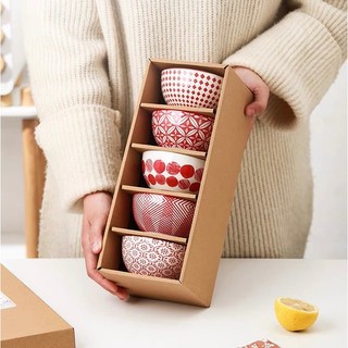Set 5 chén cơm, set 5 bát cơm, bát cơm, chén cơm, set quà tặng, quà tân gia, quà tặng, chén sứ, bát