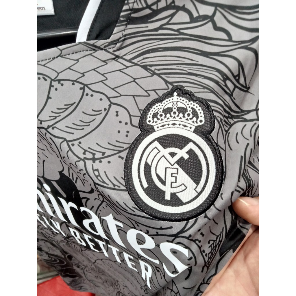 Bộ Quần Áo Đá Banh CLB Real Madrid Màu Đên Rồng