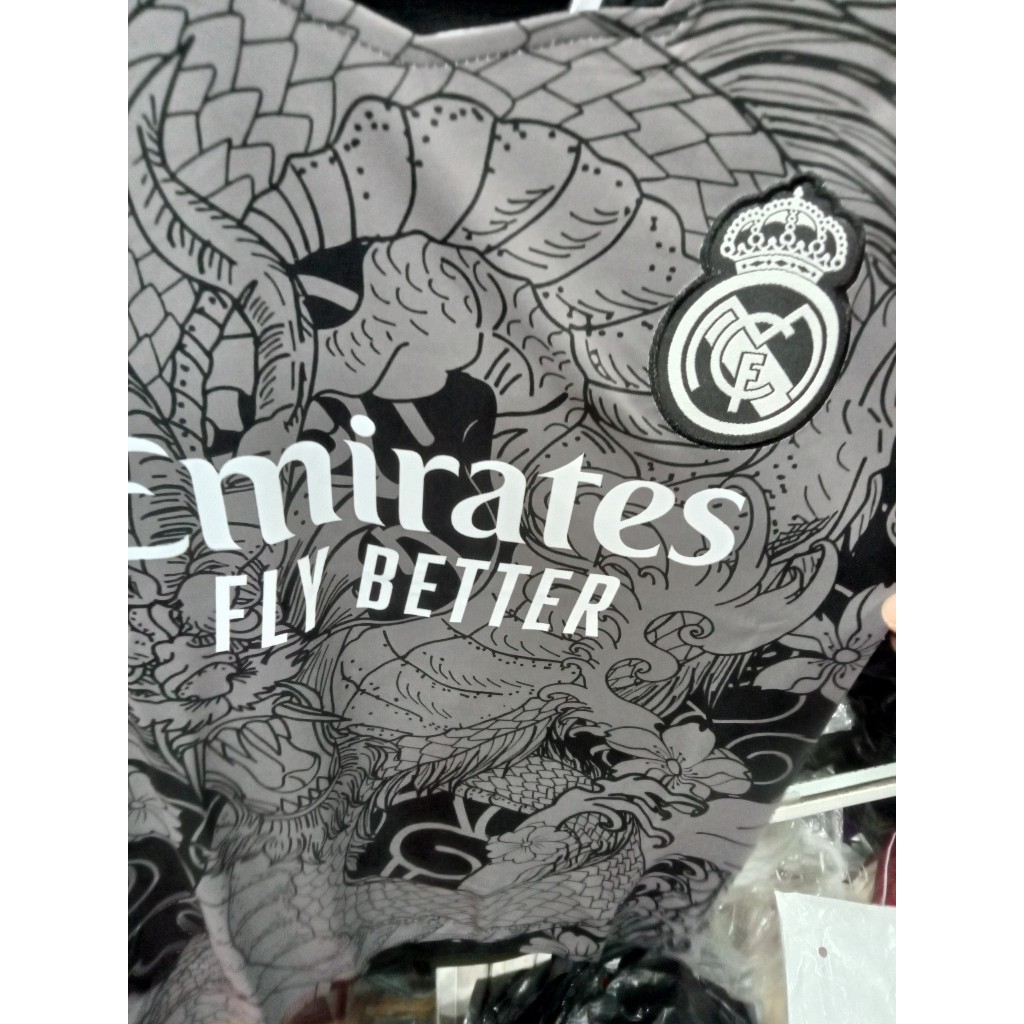 Bộ Quần Áo Đá Banh CLB Real Madrid Màu Đên Rồng