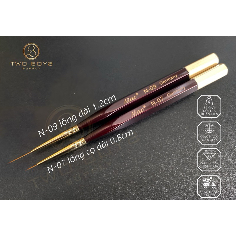 Cọ râu vẽ ren gel Niao số 7 và số 9 vẽ nét và đường thẳng