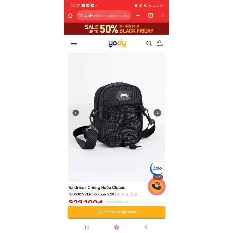 Túi Unisex Chống Nước Classic _ yody