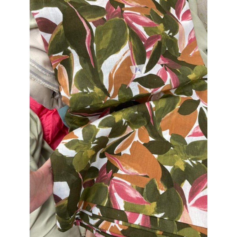 Linen tưng pha bột Caro màu nâu tây- Pure LINEN  hoa sắc màu