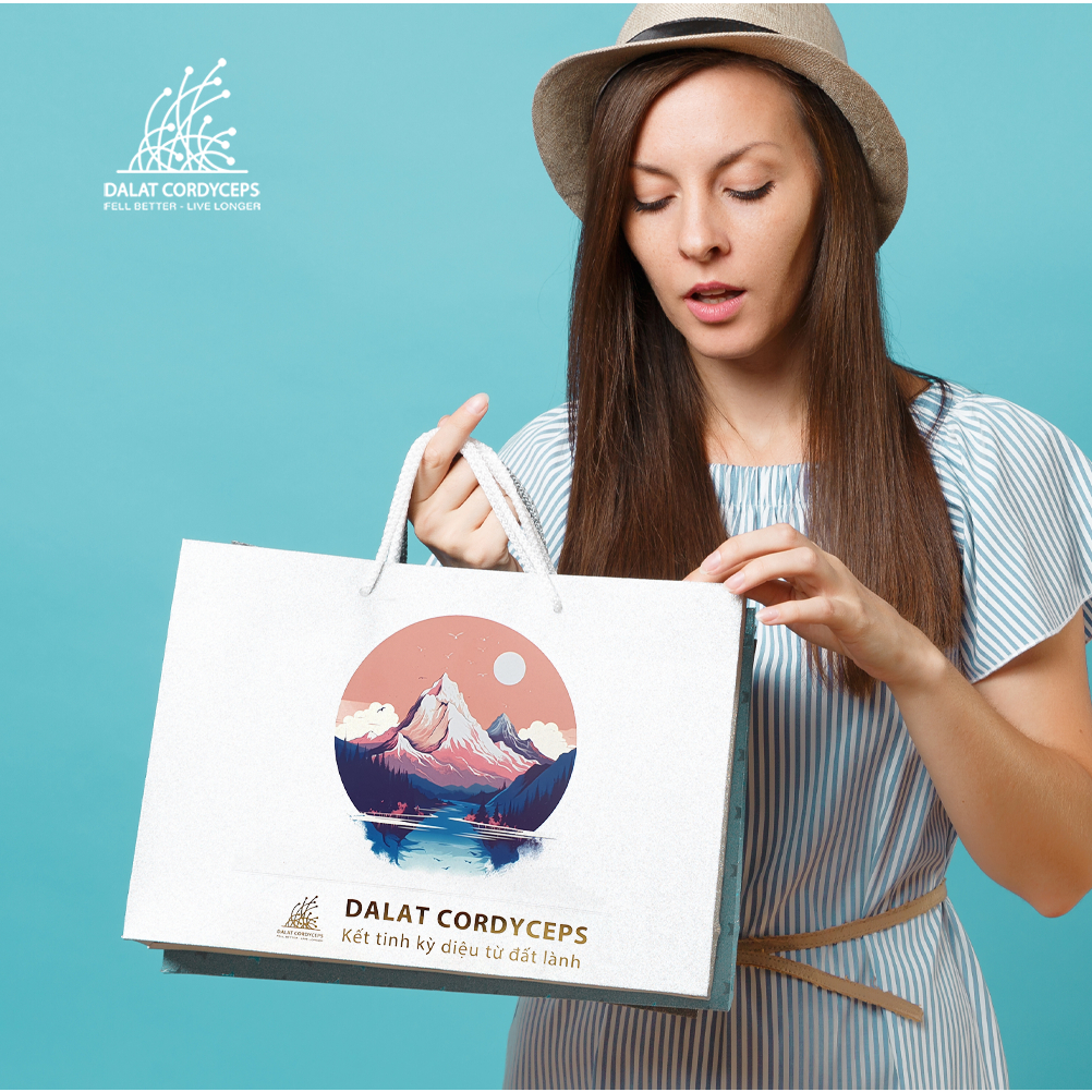 Túi giấy quà tặng cao cấp - Dalat Cordyceps