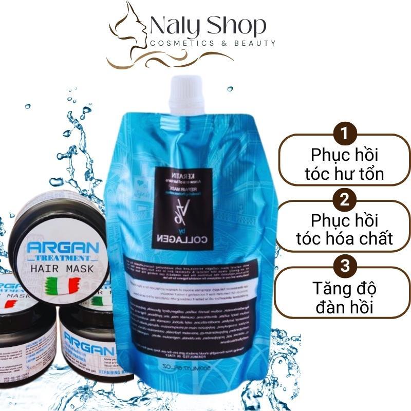 Hấp Phục Hồi Tóc V76 Collagen Phục Hồi Tóc Italy 500ml, Kem Hấp Ủ Tóc Khỏi Hư Tổn Siêu Mềm Mượt NalyShop