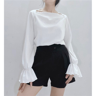 ATHUCB0007 Áo Thun Cổ Thuyền Dài Tay AU.Design Chất Liệu Ít Nhăn Nhàu Tay Loe Nữ Tính