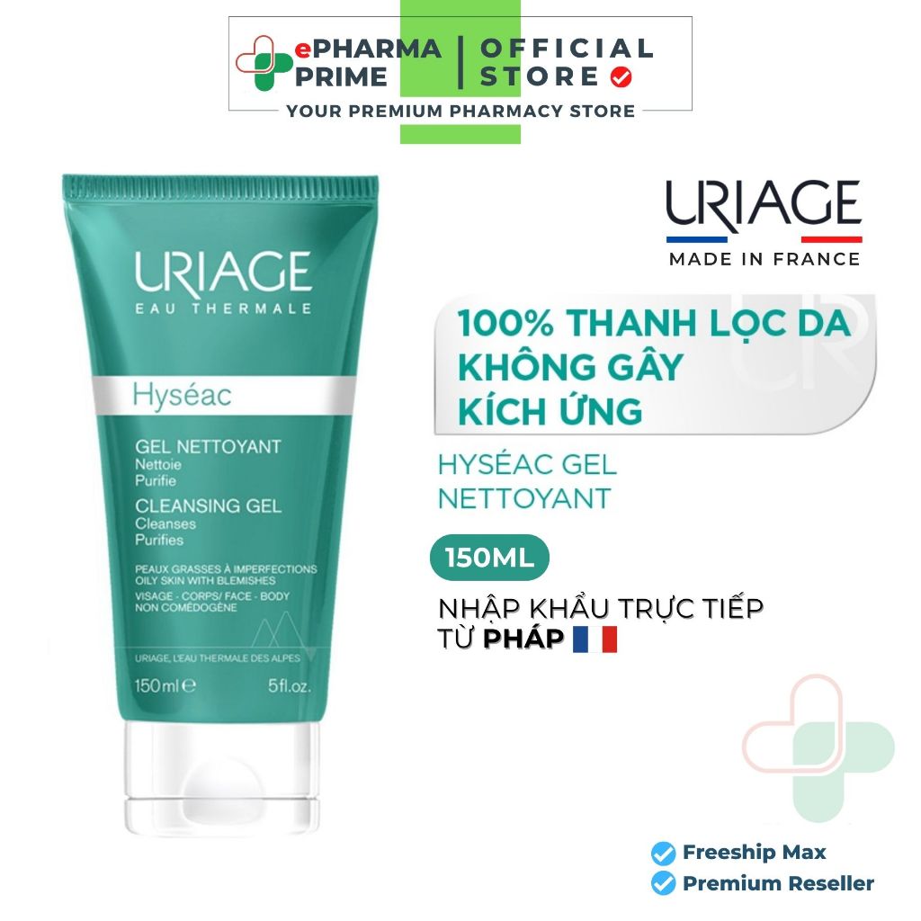 Sữa Rửa Mặt Uriage Hyseac Gel Nettoyant Cho Da Dầu Mụn, Hỗn Hợp 150ml
