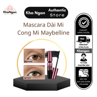 Mascara Dài Mi và Cong Mi Maybelline Chuốt Mi Đen Không Lem Không Trôi 9.2ml Thái Lan