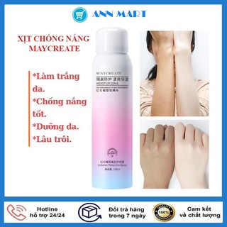Xịt Chống Nắng Trắng Da Maycreate 150ml.