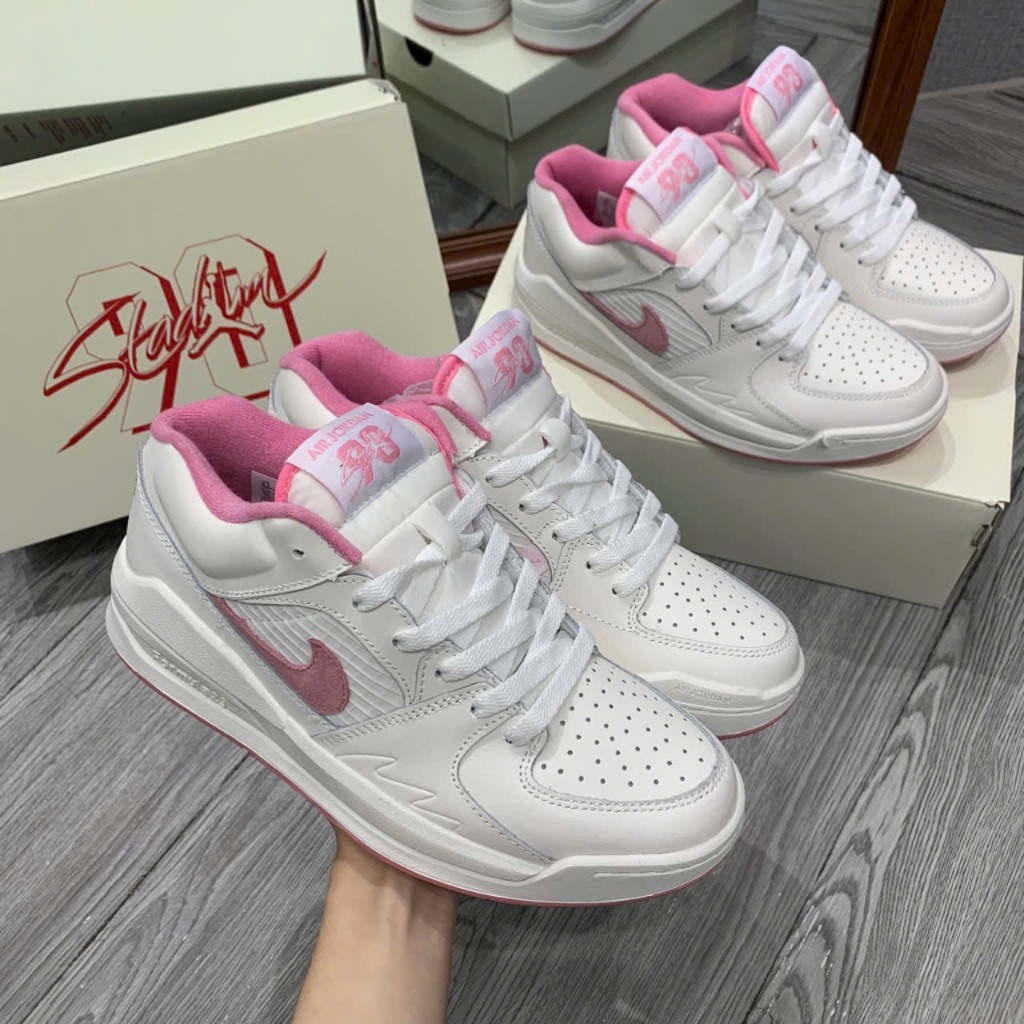 Giày Jordan air Stadium 90 trắng hồng cổ thấp giày thể thao nam nữ CT Jodan 1 white pink cao cấp