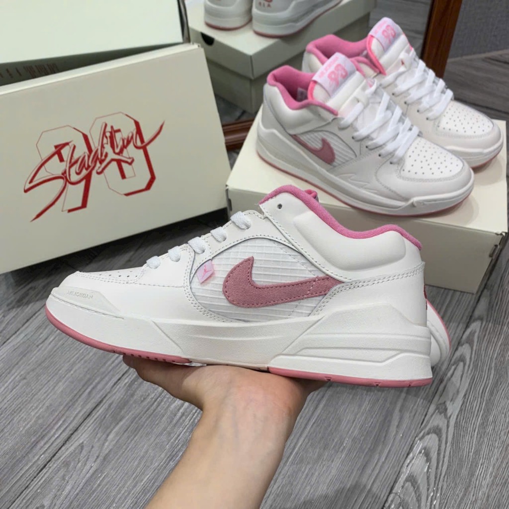 Giày Jordan air Stadium 90 trắng hồng cổ thấp giày thể thao nam nữ CT Jodan 1 white pink cao cấp