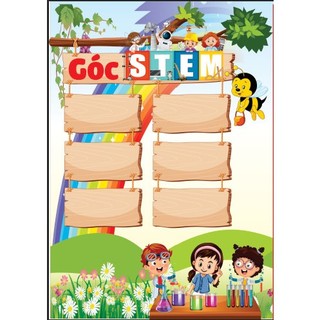 Góc stem - trang trí tiểu học - mầm non, bảng biểu trang trí - stem 5