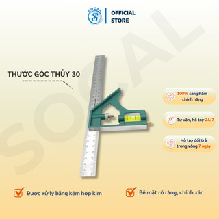 Thước góc thủy, thước ke berrylion góc vuông đa năng 30 cm