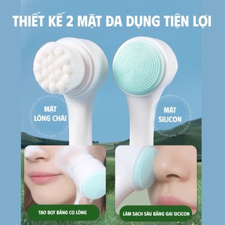Cọ rửa mặt nano 2 đầu silicone