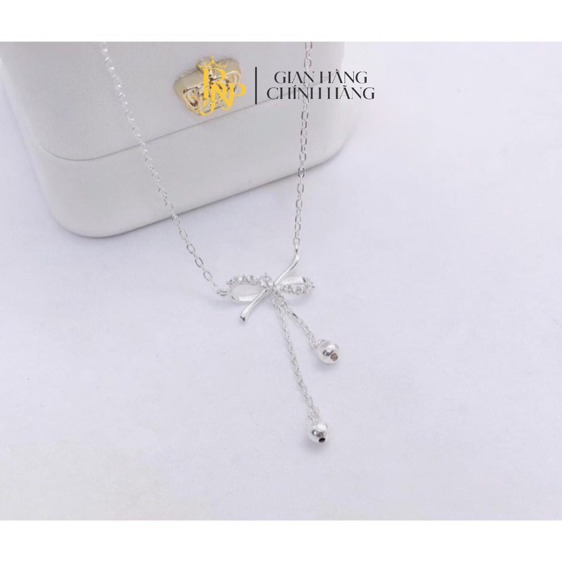 Dây chuyền Nơ liền mặt dáng tua, kiểu cách ⚡️ Siêu xinh ⚡️- Bạc BNP