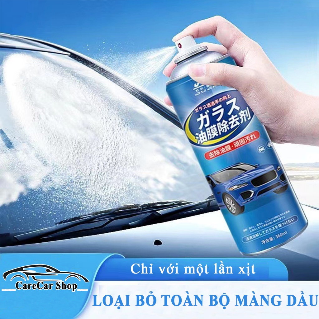 Bình xịt 360ml dung dịch tạo bọt làm sạch Tẩy màng dầu Cặn bẩn trên Kính Gương ô tô