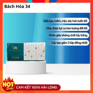 Khăn lụa cao cấp, Giấy ăn cao cấp Vietnamairline 4 lớp 400 tờ siêu dai, siêu mềm, siêu thấm hút