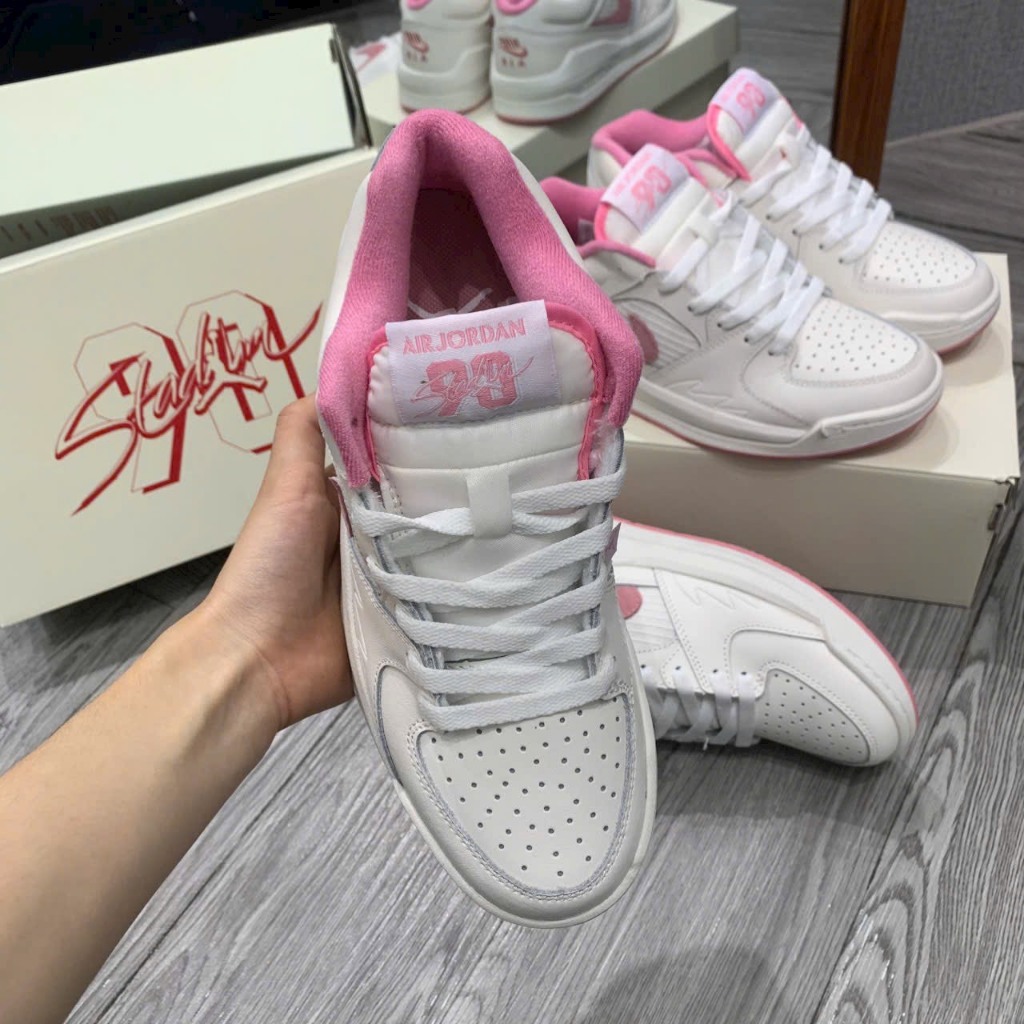 Giày Jordan air Stadium 90 trắng hồng cổ thấp giày thể thao nam nữ CT Jodan 1 white pink cao cấp