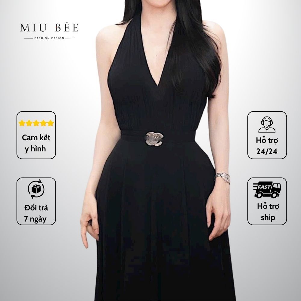 JUMP ĐEN ỐNG RỘNG CỔ YẾM NƠ SAU XẾP LI NGỰC H1-67