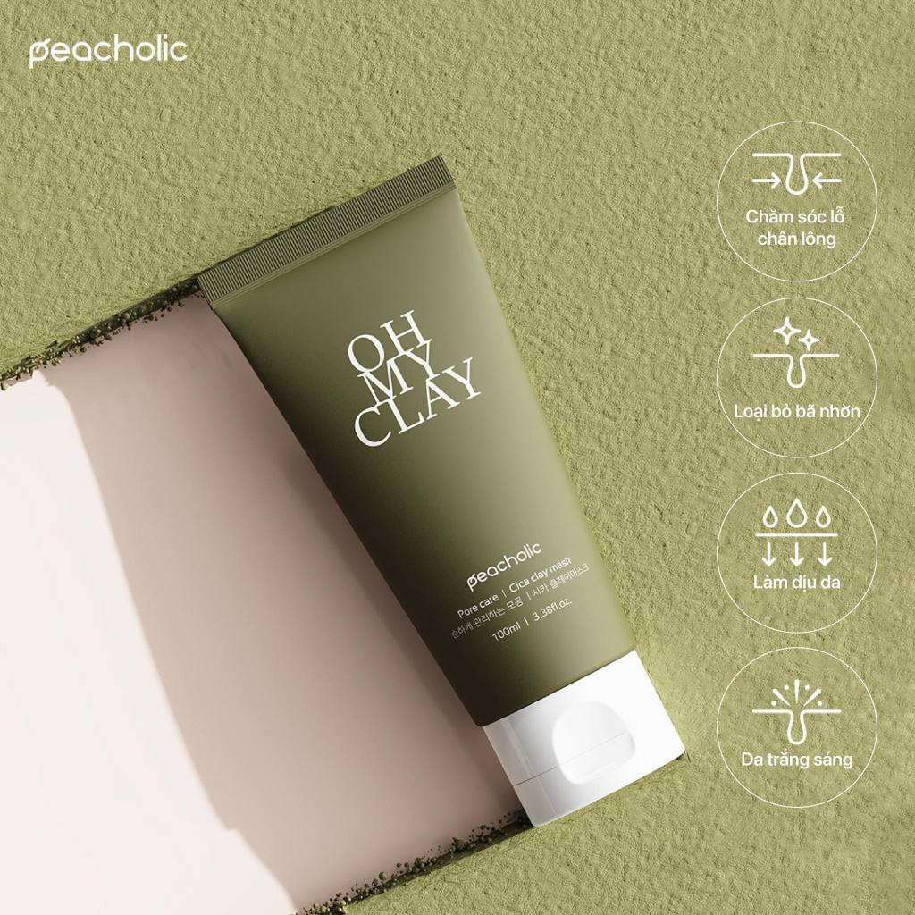 Mặt nạ đất sét PEACHOLIC Oh My Clay 100g