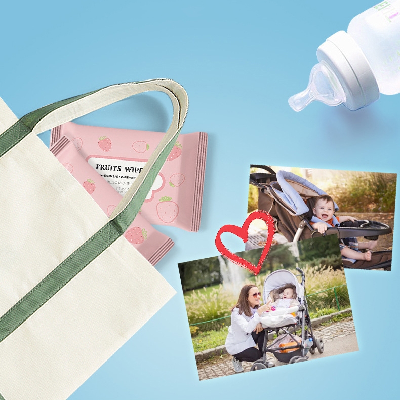 Khăn giấy ướt mini bỏ túi vnctshop, gói 10 miếng khăn ướt đa năng nhỏ gọn đi du lịch đi chơi cho bé