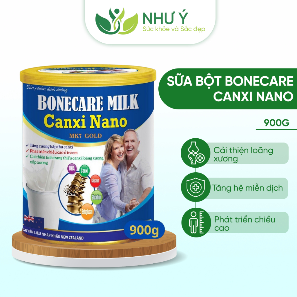 Sữa xương khớp BONECARE MILK CANXI NANO MK7 Gold giúp tăng cường hấp thu canxi và phát triển chiều cao
