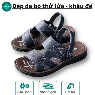 Dép quai hậu nam Dép da bò dép trung niên siêu mềm Tại Xưởng CHOINIS