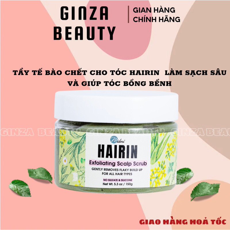 Tẩy tế bào chết cho tóc HAIRIN Tràm trà Hoa cúc La Mã kiềm dầu tăng độ phồng tóc và làm sạch sâu 150g