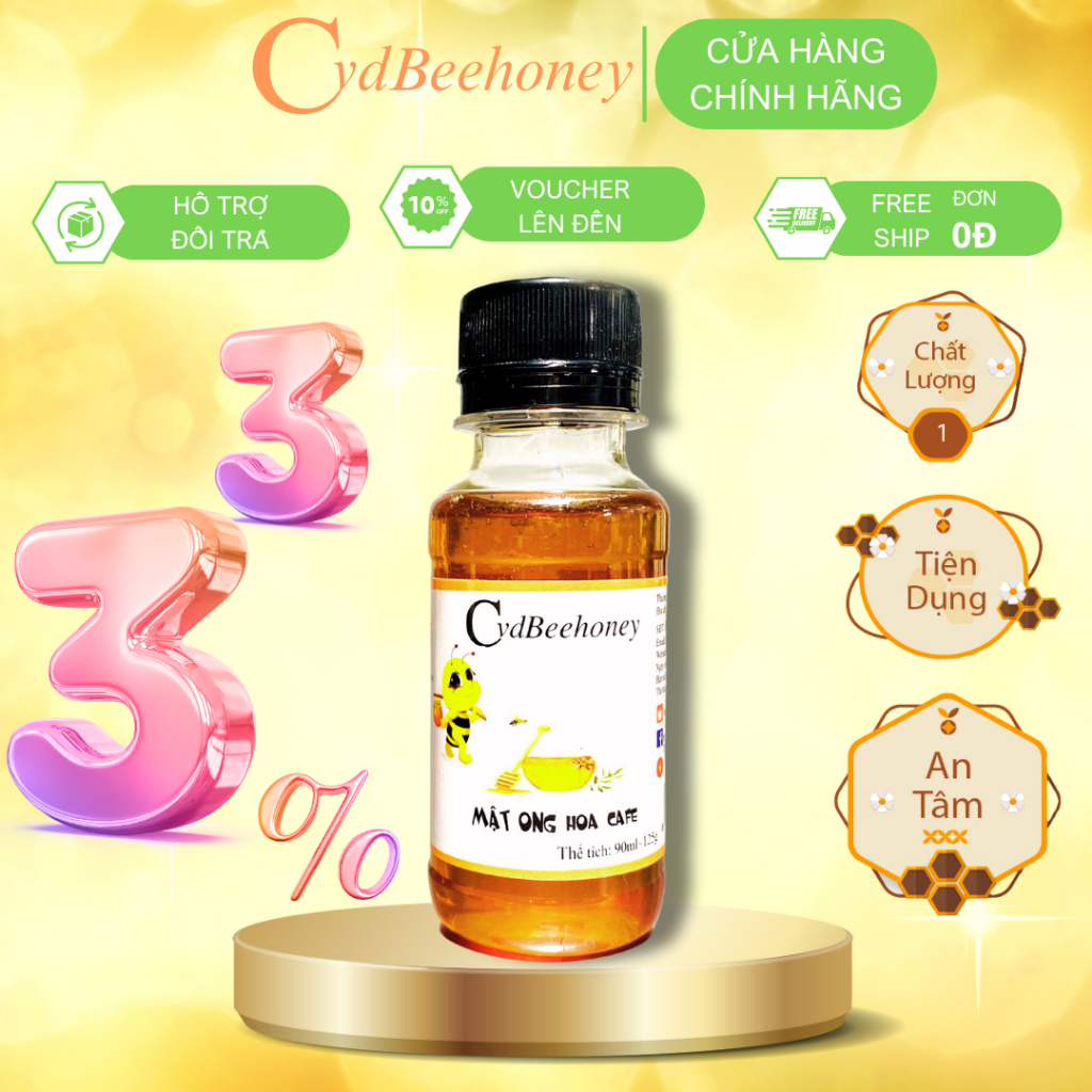 Mật ong Hoa Cafe Nguyên Chất, Tăng Đề Kháng, Phục Hồi Sức Khỏe, Đẹp Da Cho Người Già, Trẻ Em, Nam, Nữ CVDBEEHONEY 100g
