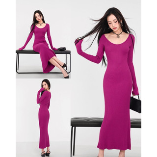 [HÀNG ĐẶT TRƯỚC] - Đầm len thun tay dài #292