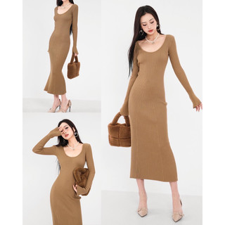 [HÀNG ĐẶT TRƯỚC] - Đầm len thun tay dài #292