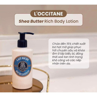 250ml - sữa dưỡng thể loccitane / l’occitane 15% shea butter rich body lotion