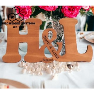 Chữ gỗ kí tên cho tiệc cưới hỏi size 30,40,60cm| thao wedding guestbook