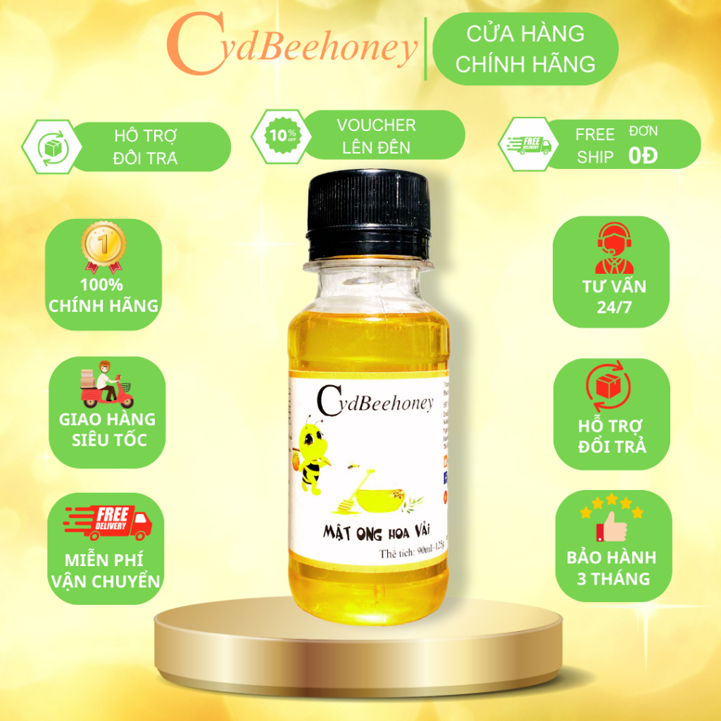 Mật Ong Hoa Vải Nguyên Chất, Tăng Cường Đề Kháng , Sức Khỏe, Làm Đẹp CvdBeehoney 125g