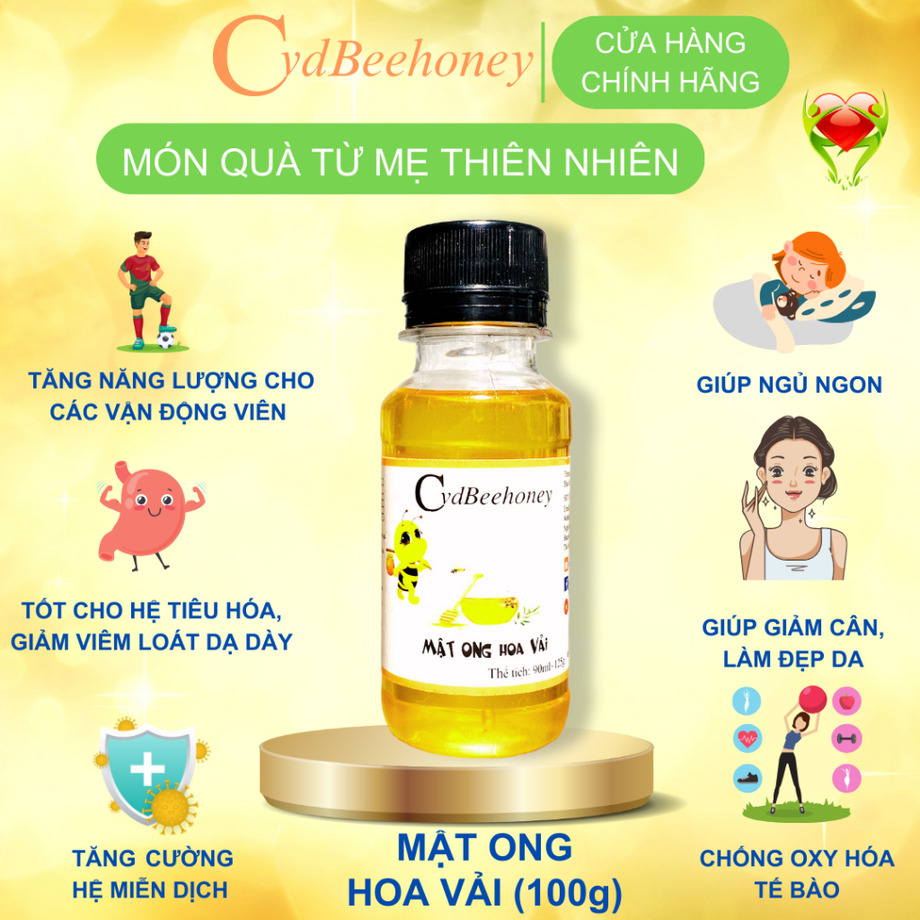 Mật Ong Hoa Vải Nguyên Chất, Tăng Cường Đề Kháng , Sức Khỏe, Làm Đẹp CvdBeehoney 125g