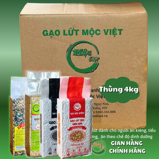  Thùng 4kg gạo lứt hữu cơ gạo lứt cho người ăn kiêng Mộc Việt 