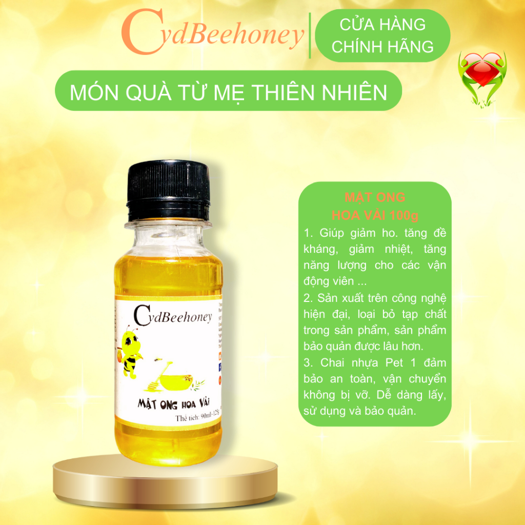 Mật Ong Hoa Vải Nguyên Chất, Tăng Cường Đề Kháng , Sức Khỏe, Làm Đẹp CvdBeehoney 125g