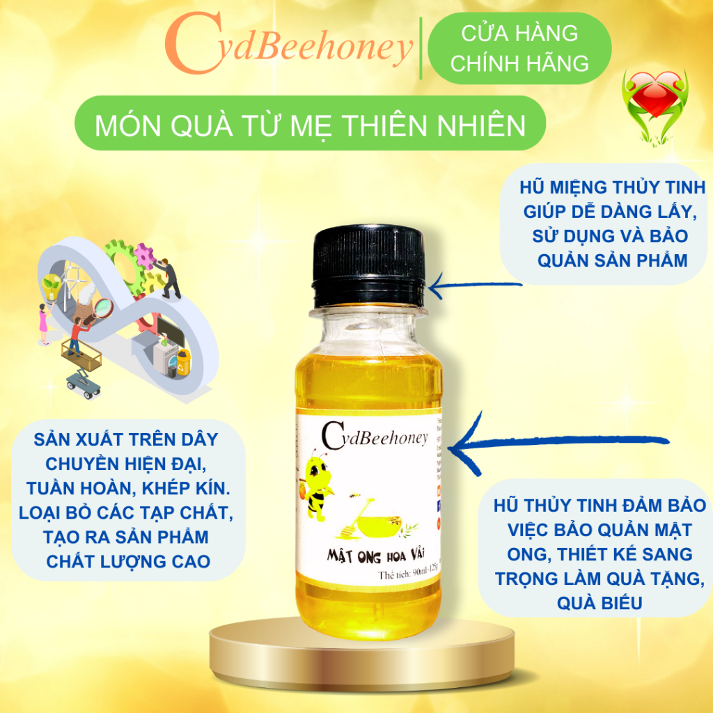 Mật Ong Hoa Vải Nguyên Chất, Tăng Cường Đề Kháng , Sức Khỏe, Làm Đẹp CvdBeehoney 125g