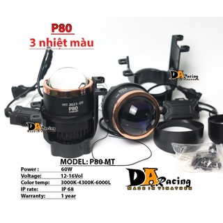 Đèn bi gầm 3.0 p80 60w/12.24v/dc pha laser 3 màu chống chói cao cấp
