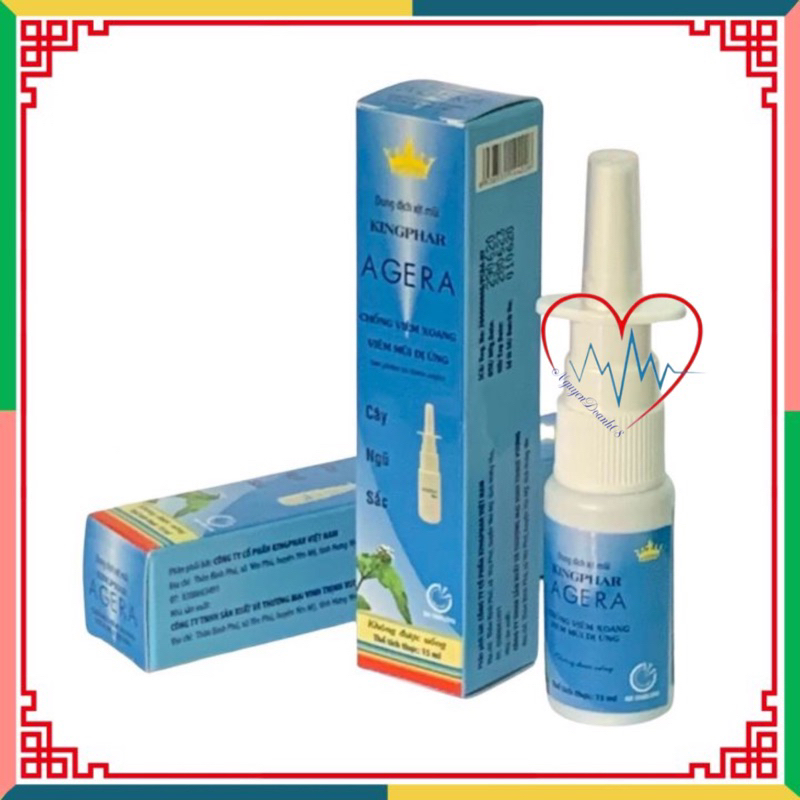 Xịt Xoang AGERA kingphar - Chai 15ml- Sát khuẩn, chống viêm xoang, viêm mũi dị ứng cấp và mãn tính