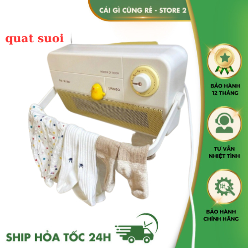 Máy Sưởi URINGO, CHÍNH HÃNG , Quạt Sưởi Mini Tích Hợp Quạt Mát Mùa Hè 2in1 Với Công Nghệ Mới Chống Nước An Toàn